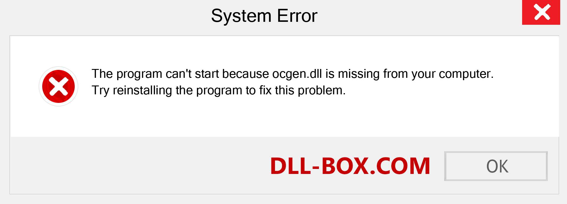 ocgen.dll file is missing?. Download for Windows 7, 8, 10 - Fix  ocgen dll Missing Error on Windows, photos, images